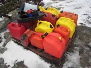 Pallet of Jerry Cans, Funnels & Drip Tray.