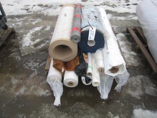 Assorted Rolls of Poly Wrap, Rubber Underlay & Lino.