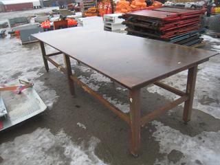 Metal Table 49"x37"x144", Top is 5/8" Thick.