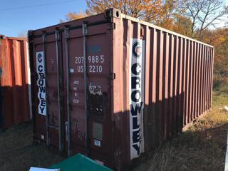 Crowley Storage Container - Maroon. 8'x8'x20'. CMCU 2079885. **Contents Not Included. No Loading Equipment on Site. Pickup is LAST DAY of Loadout**. 