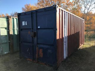 Genstar Storage Container - Orange & Blue. 8'x8'x20'. **Contents Not Included. No Loading Equipment on Site. Pickup is LAST DAY of Loadout**