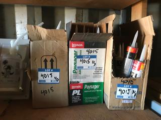 Miscellaneous Boxes of Mastic Adhesive & Silicone Lepage & Roof Craft.