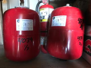 (2) Super Hot 75 PSI Tanks, Flag Fire 10 LBS Fire Extinguisher.