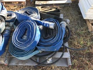Quantity of 3" Water Hoses & Black Garden Hoses.