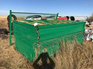 Quantity of Industrial Portable Metal Fencing & Brackets 6 Ft x 9 1/2 Ft. Green/Yellow.