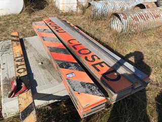 Quantity of Road Closed Barriers Sign/Legs.