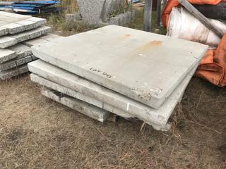 (3) Concrete Slabs 59"x59"x4". Broken Up