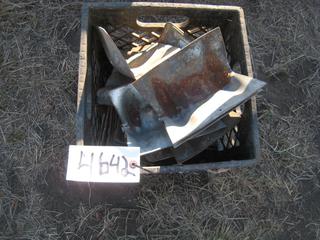 Milk Crate w/Misc. Amount of Metal Corner Solfteeners.