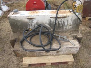 L Shaped Slip Tank w/Fill-Rite 13 GPM pump, 62 1/2x25 1/2x32" 9' Deep.