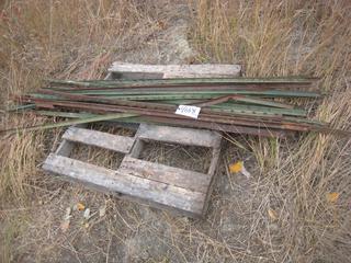 Pallet of Miscellaneous Metal Fence Posts 72" Long.