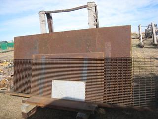 Rack of Miscellaneous Steel c/o Grating 36"x146", 1/4" Plate, (2) 5 Ft. x10 Ft. Plates, 1/4" Plate 4x8 Ft., 1/4" Plate 6x3 Ft., 1" HSS 20 Ft. , 1 1/2" HSS (2) 10 Ft., 10" Chanel (2) 5 Ft.