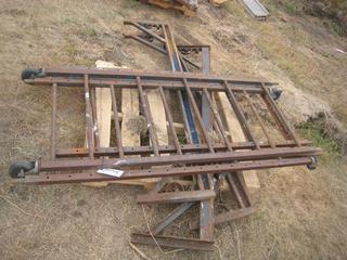 (4) Rolling Ladders. 29"x72". (4) Framing 48"x24". (3) Cribbing Metal, 74"x28".