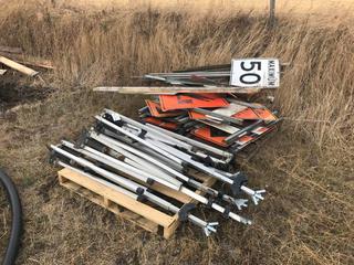 (2) Pallets Portable Road Signs & Stands.