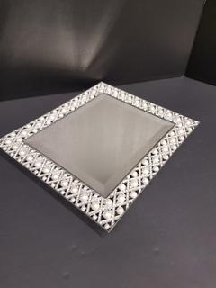 Swarovski Crystal & Pearl Silver Mirrored Vanity Tray (10.25"W x 12"L x .75"H)