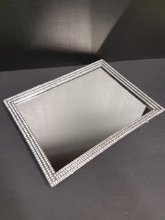 Swarovski Crystal Antique Silver Mirrored Vanity Tray (9"W x 11.5"L)