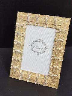 Swarovski Crystal Gold Chanel Block Frame (5" x 7")