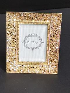 Swarovski Crystal Floral Cut Gold Frame (2" x 3")