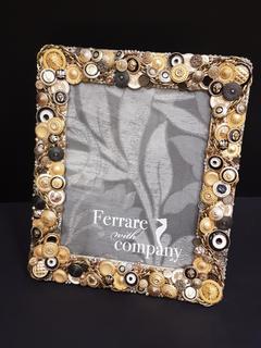 "Ferrare" Versace Button & Chain with Swarovski Crystal & Topaz Frame (8" x 10")