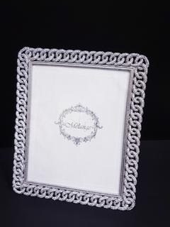 Swarovski Crystal Silver Chanel Chain Link Frame (8" x 10")