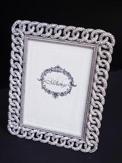 Swarovski Crystal Silver Chanel Chain Link Frame (5" x 7")