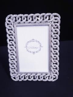 Swarovski Crystal Silver Chanel Chain Link Frame (4" x 6")