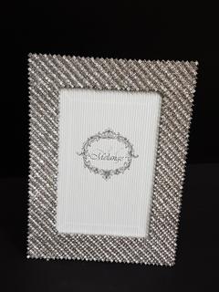 Swarovski Crystal Herringbone Weave Silver Frame (4" x 6")