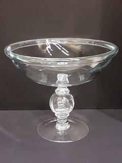 Italian Handblown Crystal Rolled Rim Pedestal Bowl (16"R x 13"H)
