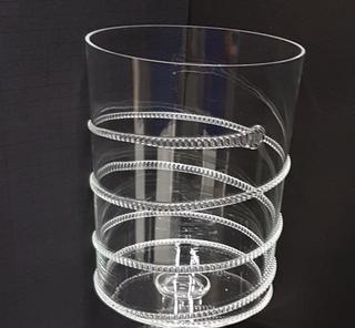 Bohemian Crystal Glass Pedestal Bowl created by Master Glass Blowers of the Czech Republic (8"R x 15"H)