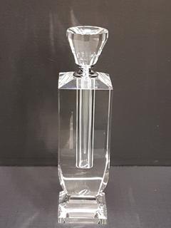 Solid Lead Crystal Perfume Decanter with Nickel (3.25"W x 12.5"H)