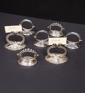 Silver-plate Place Card Holder (7 Piece) (.75"W x 3"H)