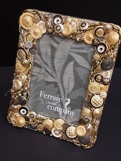 "Ferrare" Versace Button & Chain with Swarovski Crystal & Topaz Frame (5" x 7") .  No portion of the proceeds for this lot will be donated to Alberta Ballet.