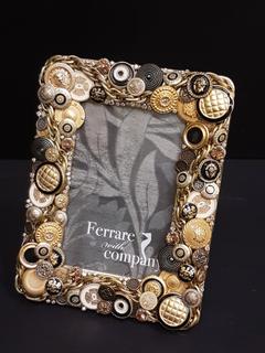 "Ferrare" Versace Button & Chain with Swarovski Crystal & Topaz Frame (4" x 6") .  No portion of the proceeds for this lot will be donated to Alberta Ballet.