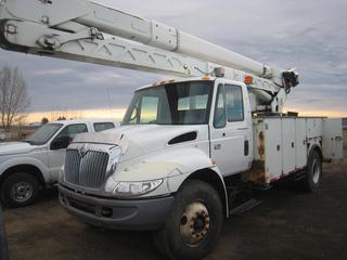 2006 International 4300 Bucket Truck c/w 7.6 L Diesel, Auto, A/C, S/N 1HTMMAAN97H379634. Note: Requires Repair, No Key.  Out of Province Registration.
