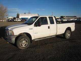 2007 Ford F350 XLT Extended Cab 4x4 P/U c/w 6.0L Diesel, Auto, A/C, Power Window, Locks & Mirrors, Showing 256,142 Tires. S/N 1FTWX31P17EB04545. Requires Repair, Starts But Won't Stay Running, Engine Light On.
