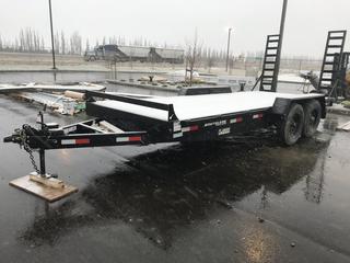 2018 Southland LB18T-14 18' T/A Flat Deck Equipment Trailer c/w  Fold up Ramps, ST235 80 R16 E Tires, GVWR 7000KG (15400 LB) 2 x 3182 KG (7000 LB) Axles, 1 -5000 lb Top-wind Jack, 18-foot Working Deck, 2-5/16” Ball Coupler. S/N 2SFJC3316J1042684. 