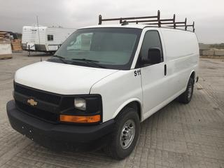 2016 Chev Express 2500 Cargo Van  c/w 4.8L V8, Auto, A/C, Steel Cab Divider, Roof Rack, Shelving, Showing 232,393 Kms, S/N 1GCWGAFF1G1129523
