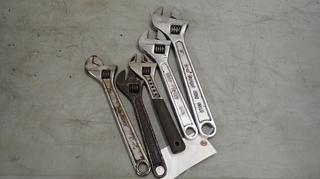 (1) 15in, (2) 12in And (2) 10in Adjustable Wrenches