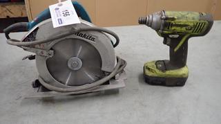 Makita 120V 7 1/4in Circular Saw C/w Cordless Drill w/ Battery