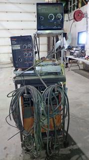 Acklands Limited AK-Master 300 CC/CV. AC/DC Single Phase Arc Welding Power Source C/w Hobart XR Control Olympic Extended Reach Wire Feeder And Miller 22A 24V Wire Feeder *Note: Working Condition Unknown*