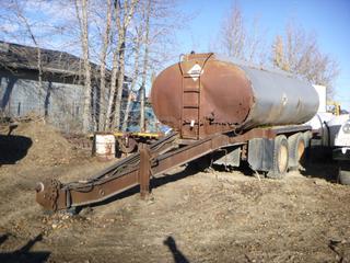 1990 T/A Trailer C/w Tank, Pintle Hitch, Spring Susp And 11R24.5 Tires