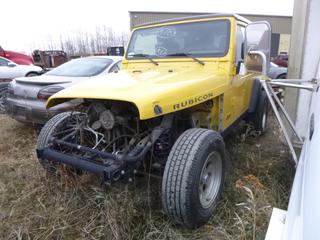 2005 Jeep Rubicon C/w A/T And LT245/75R16 Tires. VIN 1J4FA69S85P378722 *Note: Unable To Verify Mileage, Front End Disassembled, Parts Only*