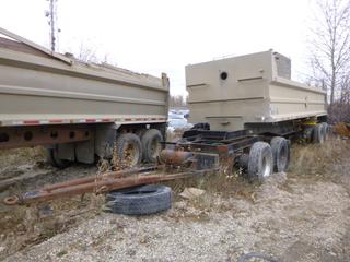 Quad Axle Gravel Pup C/w 26ft Box And Air Ride Suspension *Note: Missing All Inner Tires, Box Not Attached To Chassis, VIN OBL, Buyer Responsible For Load Out*