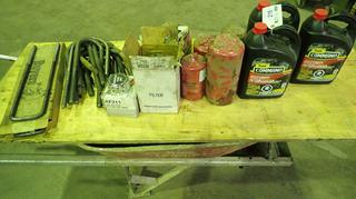 Qty Of Oil And Fuel Filters, Air Compressor Filter, (3) Jugs Of Prestone Antifreeze Coolant And Assorted Size U-Bolts