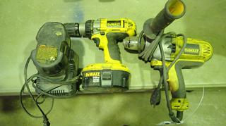 Dewalt 1/2in 18V Cordless Drill C/w Charger And Dewalt 120V Drill