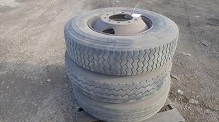 Qty Of (3) 11R22.5 Tractor Trailer Tires w/ Rims