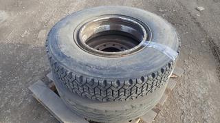 Yokohama Supersteel 11R24.5 Tractor Trailer Tire w/ Rim C/w (1) Goodyear G328 11R24.5 Tractor Trailer Tire w/ Rim