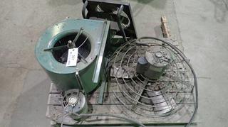 (2) Electric Fans w/ Motor C/w Squarell Cage Fan w/ Motor