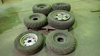 (1) 235/70 R16 Tire w/ Rim, (1) 175/80 R13 Tire, (2) 25X11-12 NHF Tires And (2) 25X8-12 Tires