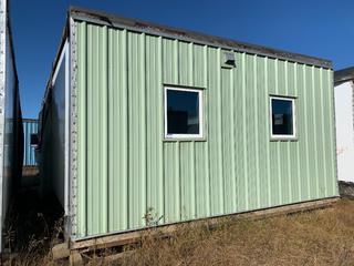 32 Ft. 3 In. L X 20 Ft. W Modus Camp Module, w/ 4 Bedrooms, 2 Bathrooms, (Missing  Some Drywall) * * NOTE: Buyer Responsible For Load Out.  Located Offsite at TWP Road 743A, Conklin AB, T0P 1H0.  Shipping and Transport Available.  For More Information and Viewing Contact Connor Tighe @ 780-218-4493.  * * 