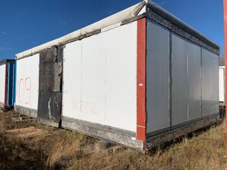 32 Ft. 3 In. L X 20 Ft. W Modus Camp Module, w/ Laundry Room, Side Room and Big Room, ( Missing Some Drywall) * * NOTE: Buyer Responsible For Load Out.  Located Offsite at TWP Road 743A, Conklin AB, T0P 1H0.  Shipping and Transport Available.  For More Information and Viewing Contact Connor Tighe @ 780-218-4493.  * * 